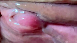pink shaved pussy closeup 106 days post-virginity loss feels so wet