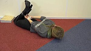 Curious about teen Violet Haze bound as real estate agent choking on deepthroat gag?