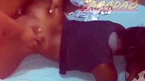 slamming and creaming deep in juicy ebony latina's huge hairy pussy