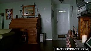 blondie grabs step-dad's monster cock for intense handjob session