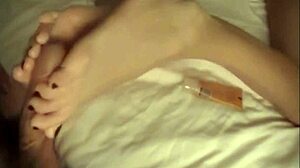 erin duval strokes cock hard with her sexy hidden feet toes