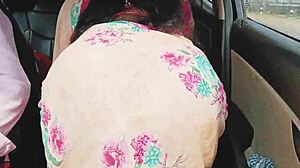 aunty whispers dirty romantic lines during hot desi car sex