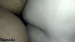 He fucks the bbw's ass until he cums