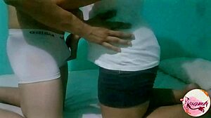 babysitter neighbor girl bent over doggystyle cums on ass homemade