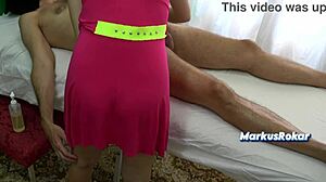 Holy fuck, client whips out dick on massage bed as oiled masseuse sucks for happy ending!