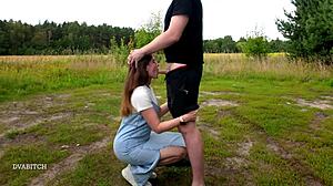 imagine me throating your cock outdoors then gulping every sticky drop