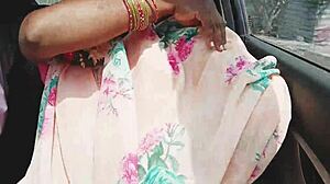 aunty whispers dirty romantic lines during hot desi car sex