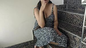 indian sara 18 yo teen rides stepdad's cock with wet pussy licking in hindi