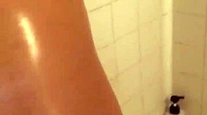 how does this latina's ass shake while she fingers herself in the bathroom?