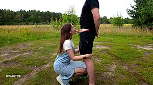 imagine me throating your cock outdoors then gulping every sticky drop