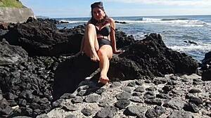 hey stepmom, your foot tease on this public beach drives me wild