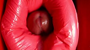 bold dinosaur machine pounds oiled redhead fuckdoll's tight wet pussy nonstop