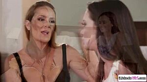 Big Tits Lesbian Stepmom Fingers Petite Teen 18+ Stepdaughter Hard!