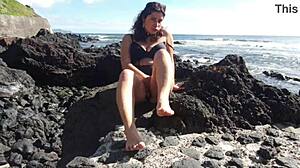 hey stepmom, your foot tease on this public beach drives me wild