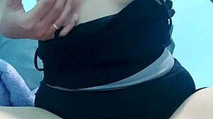 young skinny asian teen squirts hard fingering pussy with vibrator on bed