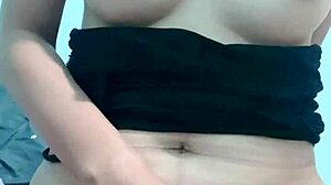 young skinny asian teen squirts hard fingering pussy with vibrator on bed