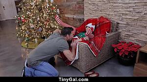 Petite babe's tight hole moans for monster cock deep down