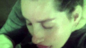 girlfriend deepthroats every inch of cock before work
