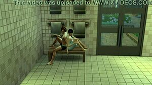 SIMs FUCK RAW in GYM Sauna, Pounding Pussy Public Style