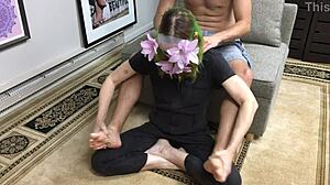 submissive foot slave humiliated with intense footjob massage and fetish worship