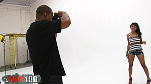 Watch this ebony teen goddess slobber on huge black cock before hardcore pussy fuck