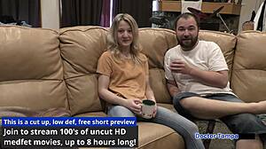 Dr Tampa Performs Tampa University Entrance Physical on Petite Nurse Stacy Shepard Spreading Shaved Pussy