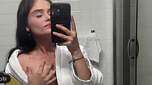 stepmother with big ass and tattoos fingers kisses and scissoring her young stepdaughter at homemade party