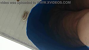 voyeur films tall mature milf mommy in see-through maid costume flashing big clit and ass cleaning sidewalk publicly on spring break