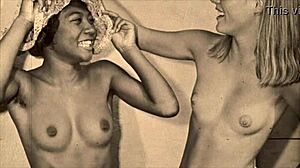 Pounding vintage black cock deep in retro interracial sluts!
