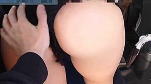 cute glasses teen shanaxnow flashes perfect ass in car for public blowjob facial cumshot