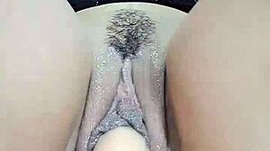 damn i'm the horny latina bunny ripping clothes for first wild triple dildo penetration no limits