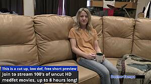 Dr Tampa Performs Tampa University Entrance Physical on Petite Nurse Stacy Shepard Spreading Shaved Pussy