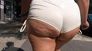 Public Stroll In See-Through Mini Shorts Tempts Onlookers