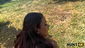 Hunt4k tricks bikini teen into intense park fuck