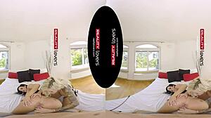 Thick Blonde Milfs in Latex Heels Take Double Doggystyle Blowjobs in Pierced Threesome