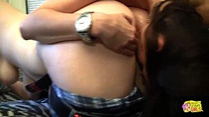 Redhead Strap-On Fucks Brunette Friend's Wet Pussy Hard