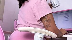 Curvy Girl Farts While Working and Eating!