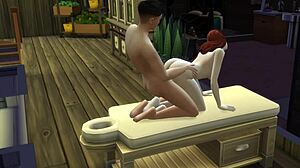 sims 4 babe GETS MASSAGE THEN FUCKED HARD!