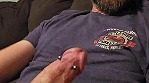 Big pierced cock erupts massive cum load closeup! 💦🍆✨