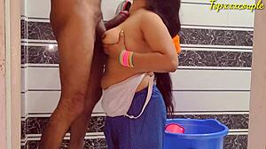 hot desi bhabhi screams in pain as brutal bathroom pounding tears her apart