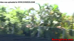 Can you believe these hazing babes munch pussy on tennis court?!