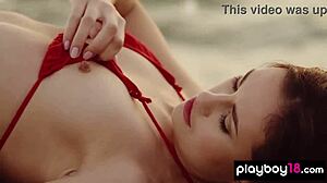 adorable ukrainian demi fray strips petite body posing skinny pussy on rocks