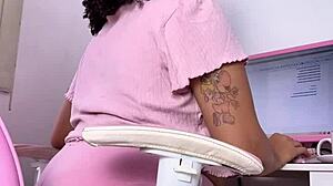 Curvy Girl Farts While Working and Eating!
