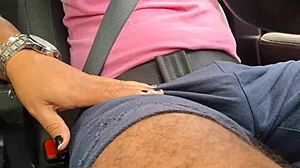 husband shows wife's hairy pussy on street beach and market