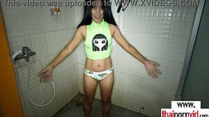 i watch skinny thai teen noey shower then ride my hard cock pov