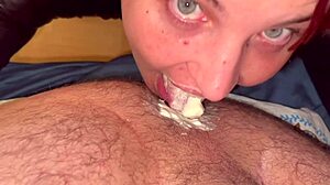 Redhead Milf's Sloppy Throatpie Blowjob Rimjob Ass Lick POV Frenzy