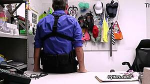 Naughty teen asian thief stripped and fucked hard on office desk