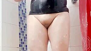 Giant Cameltoe Colombian Latina Stepmom Masturbates in Shower for Stepson USA Bhabhi!