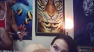you watching this horny asian ride shaved pussy on cock backstage?