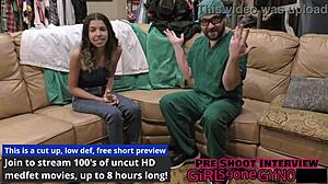 Aria nicole moans loud as doctor fucks her hairy pussy missionary then creampies in hospital